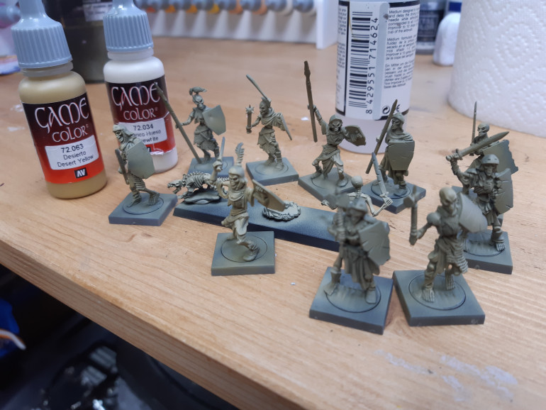 sprayed with 50/50 desert yellow / bone white 45 degrees