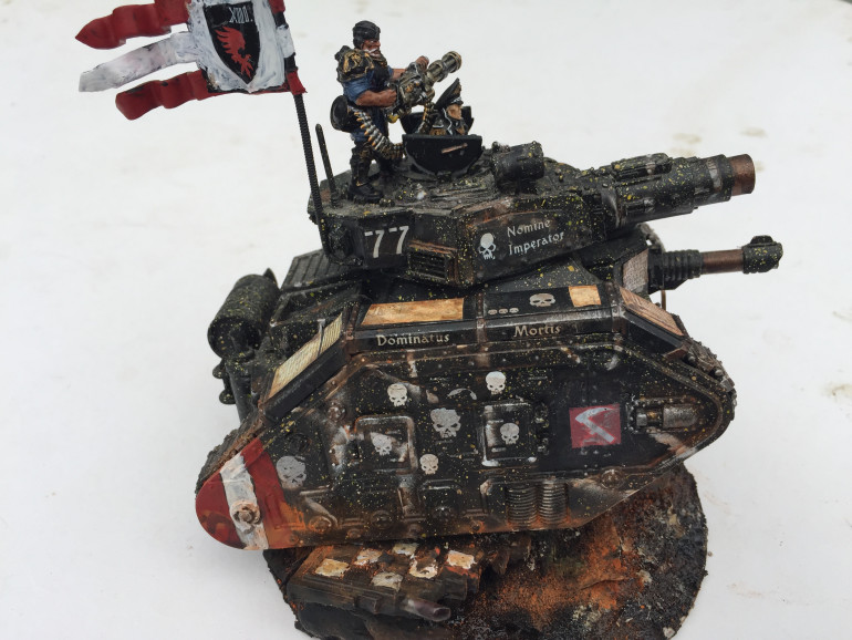 Commissar Owen and his Leman Russ Conquerer tank with Bodyguard Grainger Jones and litanies of faith.