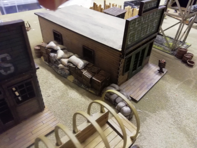 I've thrown together some parts from other rangers that seem to work such as a barricade from Rorkes Drift to represent store goods. The barn from walking dead and a couple if buildings from my war of independence