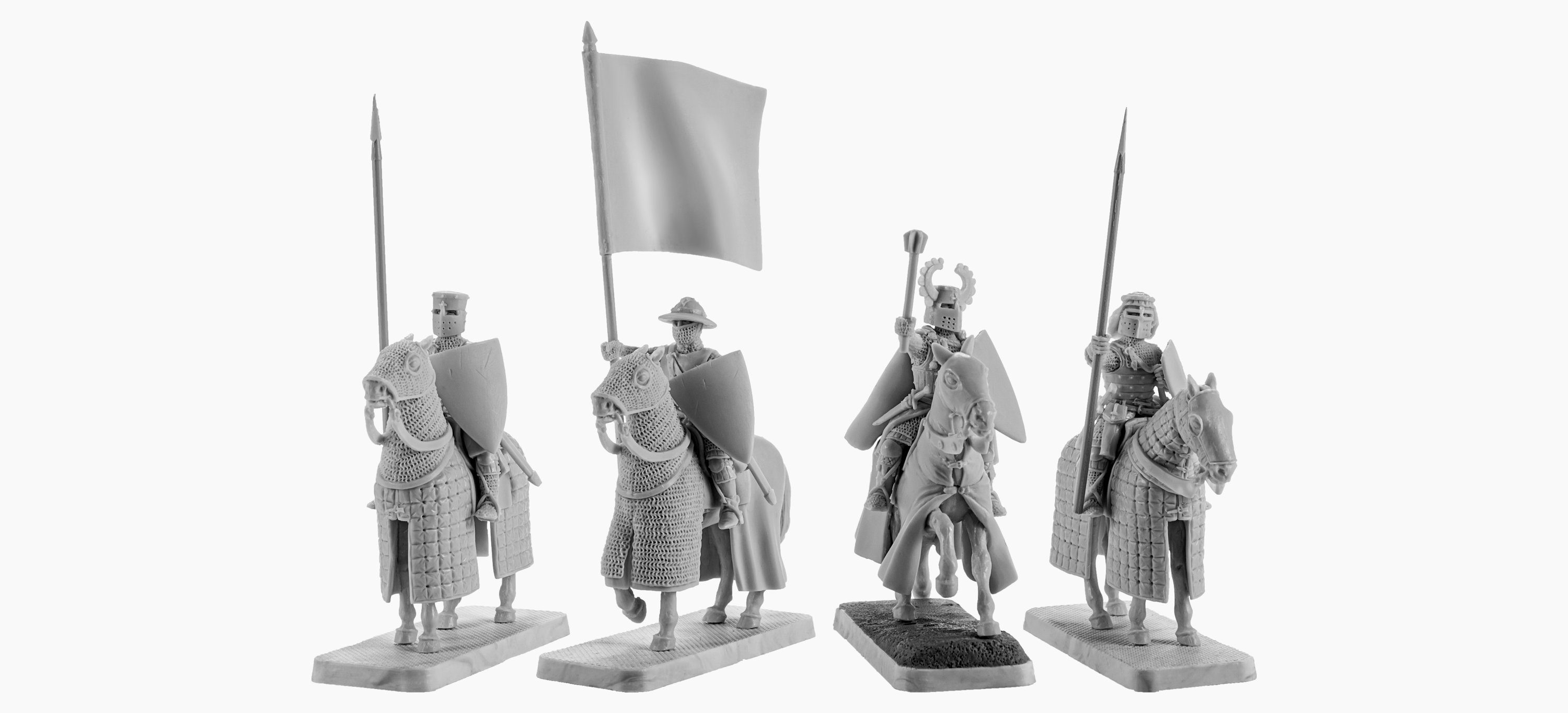 Mounted Crusaders Command #1 - V&V Miniatures