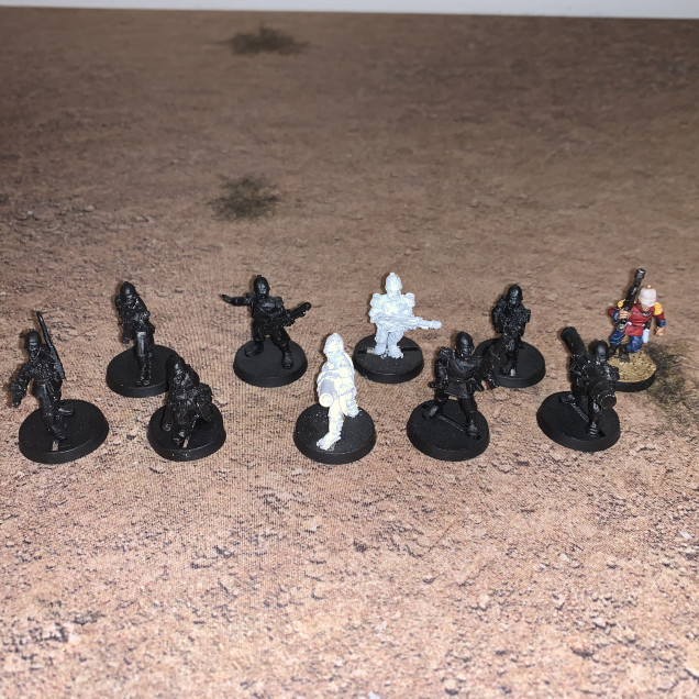 Next - 1st squad of the 2nd platoon, 1 infanteer already painted as a test model some time ago