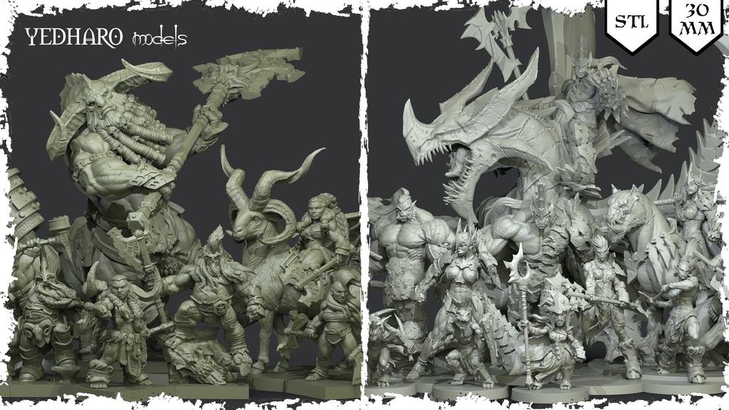 3d printing miniatures by yedharo models stl 30mm rpg 