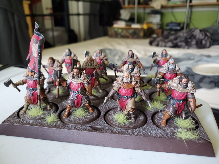 The unit all ranked up on their tray.