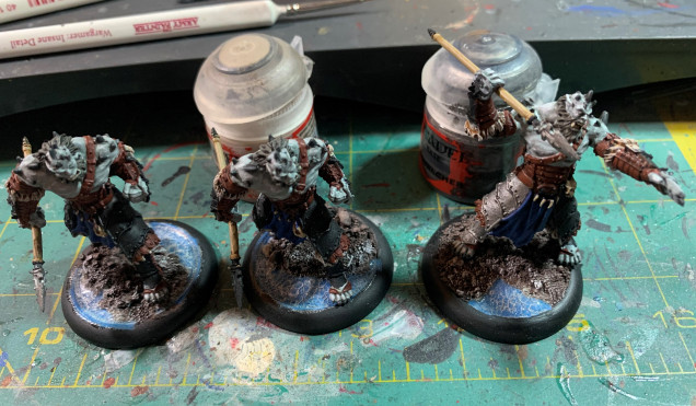 Adding three of the models to finished bases. I need to make a new base for the remaining one.