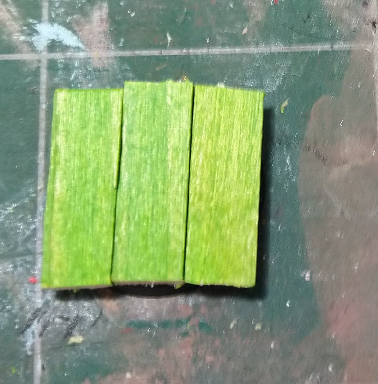 Step 2 - cut 3 strips to cover the base