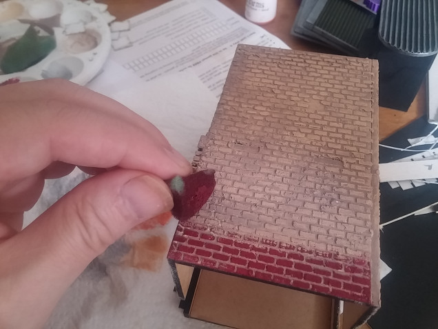 Using filler and stencils to make brick patterns