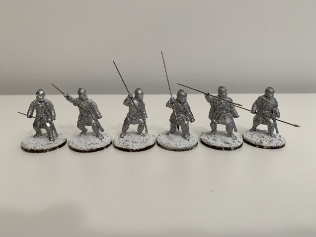 Milites Group Two - cleaned and attached to their bases