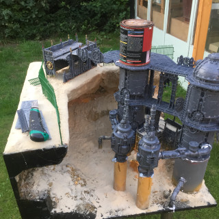 Display board WIP - water refinery tanks take shape...