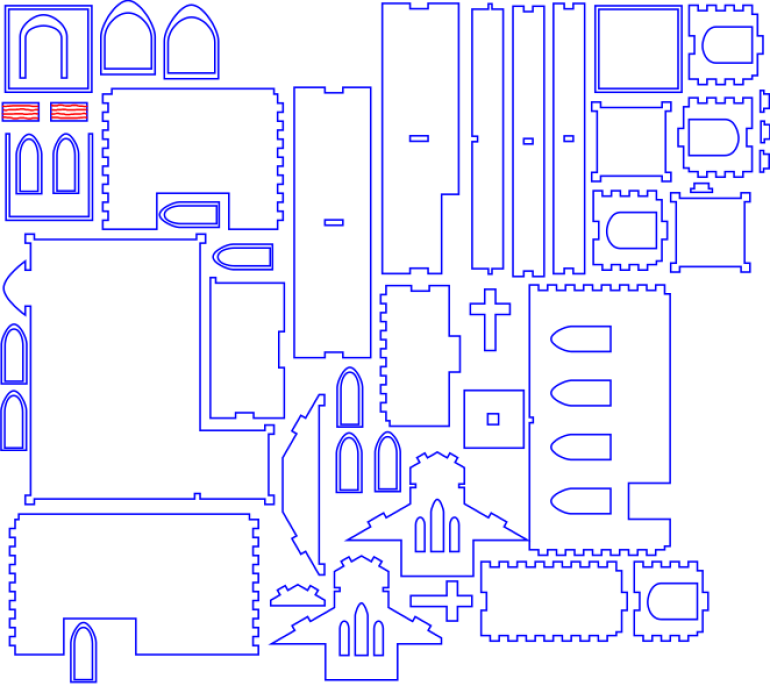 Part of a flat pack church