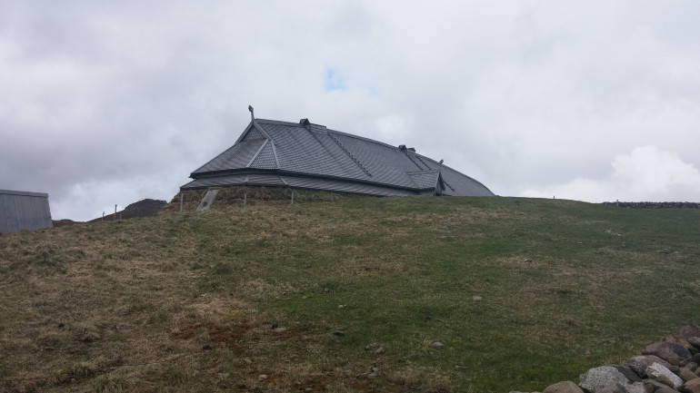 And then a less distored picture of one side of the longhouse I took as I was leaving...purely because there was a raven-like bird sitting on it...but he'd buggered off by the time I got the camera out...