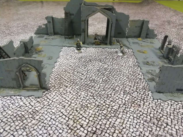 I have tried to keep the kit as generic as possible so I can use it with different games. Have to be careful when adding things to the set to keep it versatile. When painting the flagstones you can't do the half ones on the edge as they won't match the ones beside them if it's an odd colour 