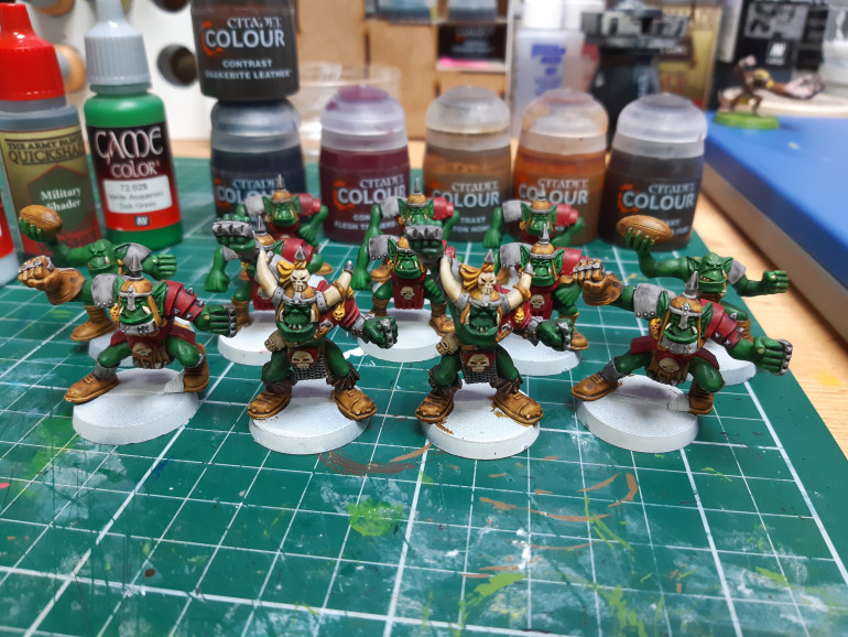 Base coat done paints used in back ground