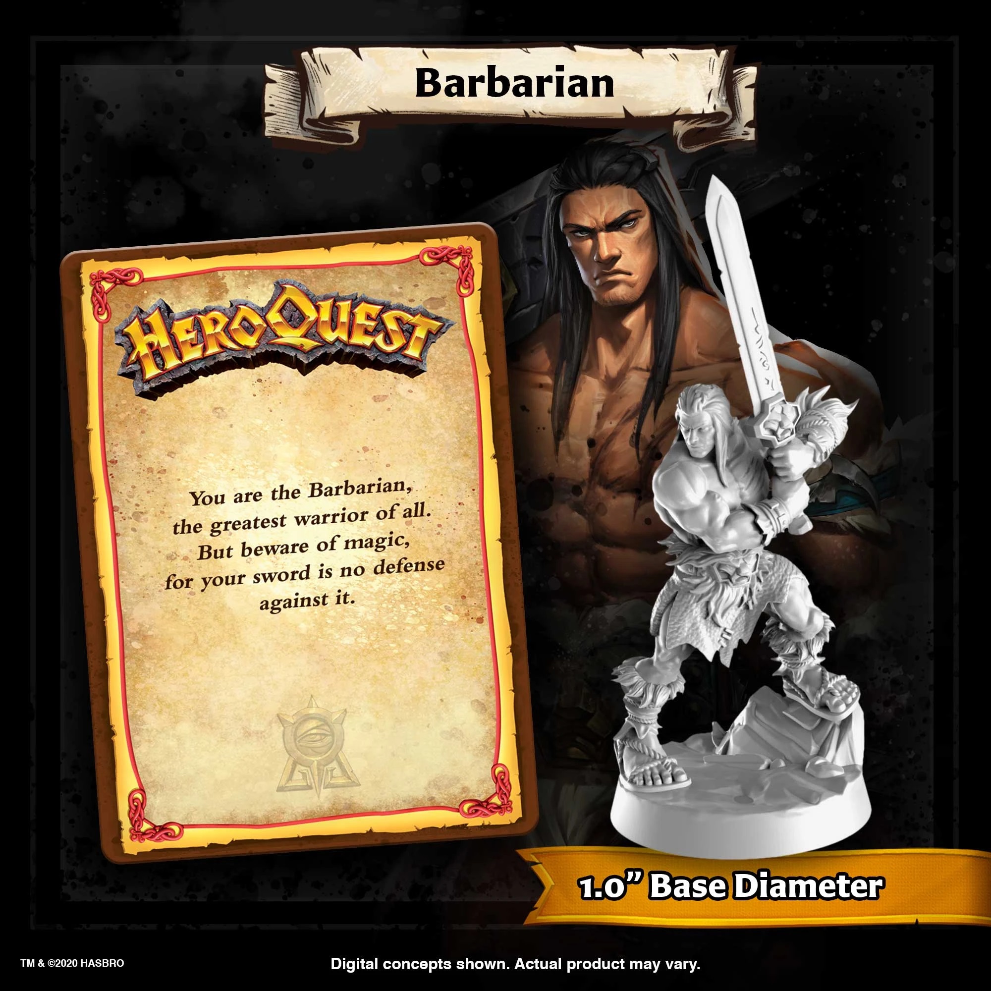 Vintage Heroquest Game Original 1 Chaos Warlock 4 Warrior Figures Hero Quest 