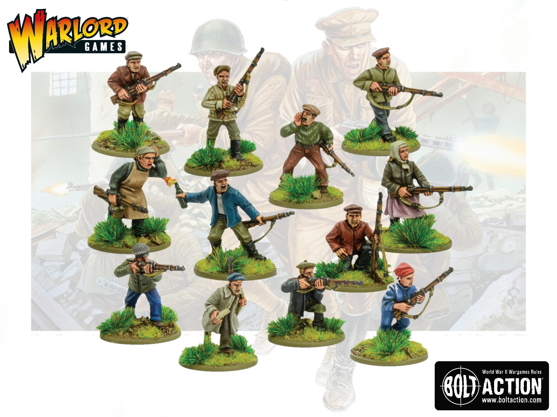 11 Warlord Games Bolt Action SOVIET Militia Miniature 