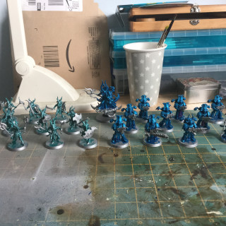 Figures built and primed....and base colour