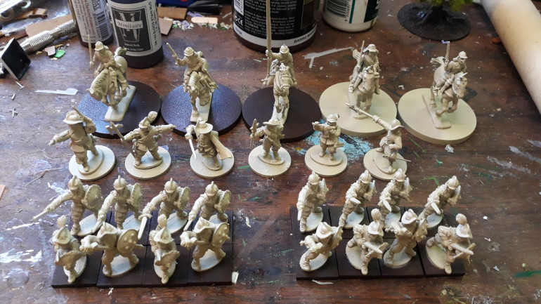 This weekend's assembly - Swordsmen in the foreground are to be added in at some stage but not aiming to get them done as part of the initial cohort so will leave until after the deadline...