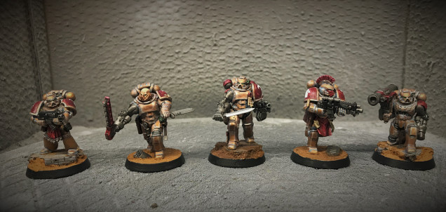 A combat squad of Minotaur Tactical Marines