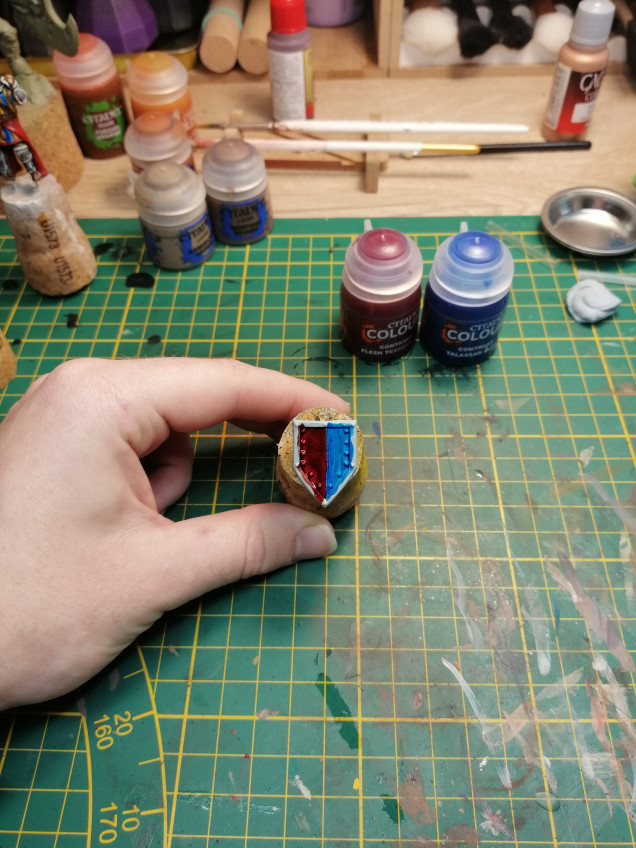 Trying freehand on the shield