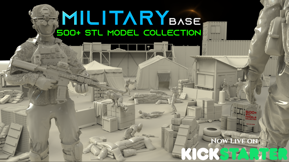 Military Base -500+ STL Model Collection – Special promo for Kickstarter