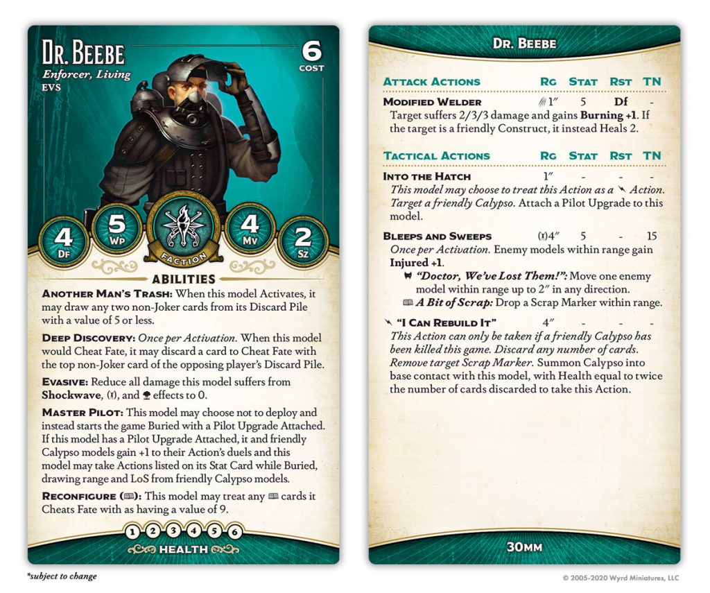 Dr Beebe Card - Malifaux