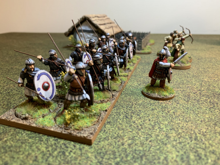 Peredur Constantine advances with the Milites and Archers