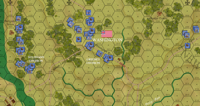 The Americans make their Turn 01 movement, with historical units, routes, and march orders.