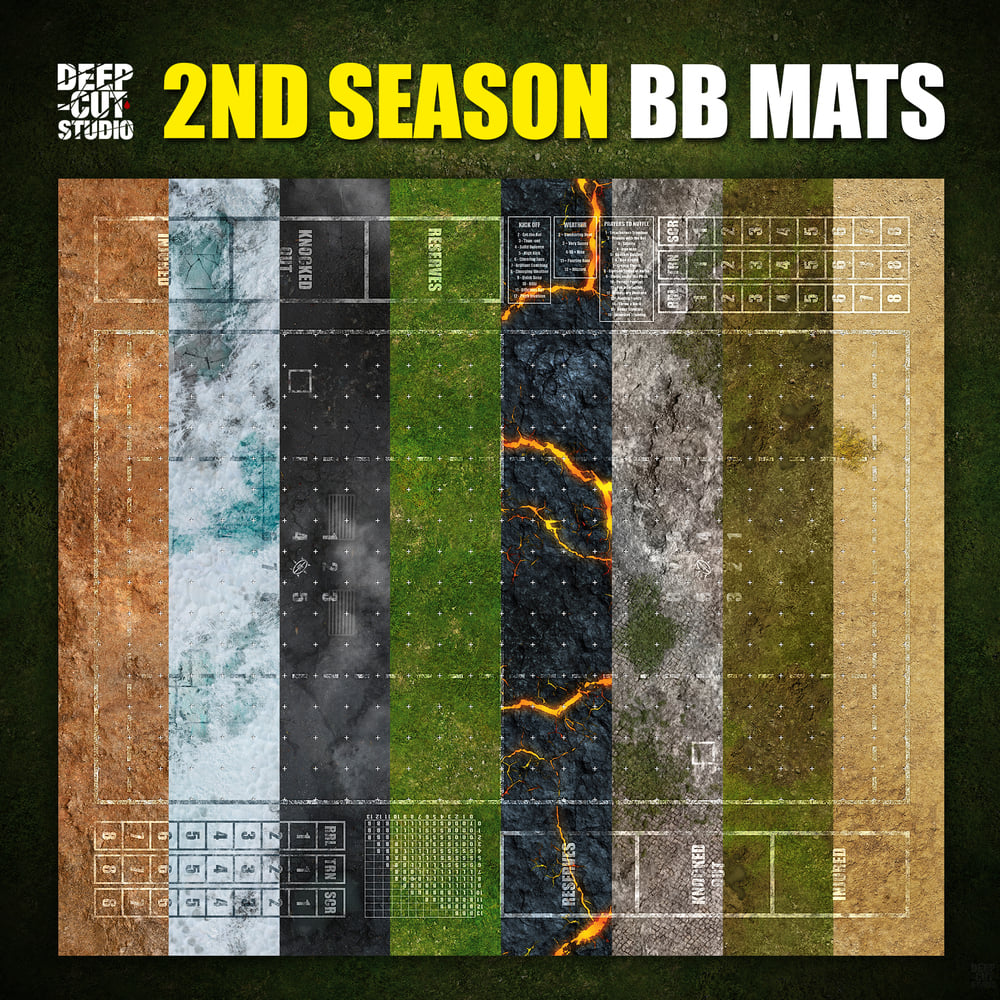 2nd Season Blood Bowl Mats - Deep-Cut Studio