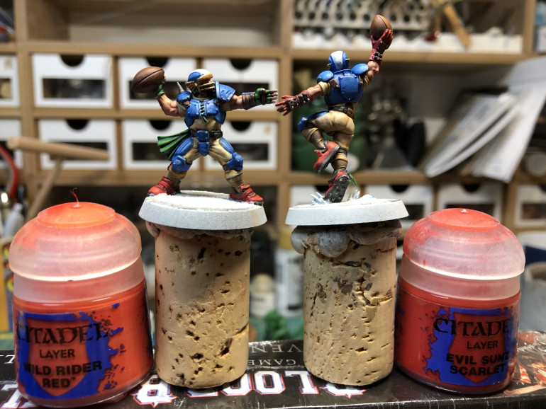 Red shoes, gloves and cloth were then highlighted and edged (see colors above)