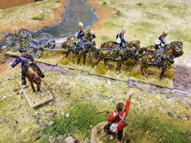 Colonel Pearson orders his artillery over the river