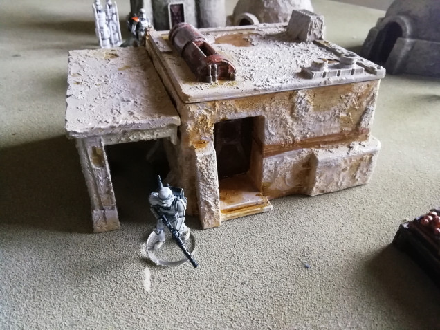 Both buildings have interiors which I haven't painted. Desert spray and dry brushed