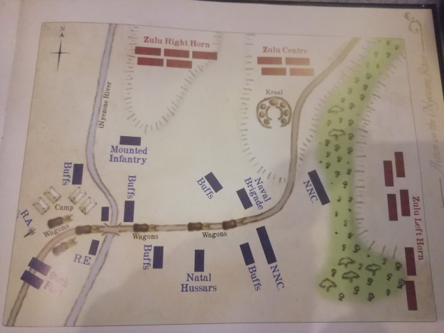 The battlefield map in the Zulu supplement is useless with just the river shown. The Black powder second edition is much better. They also reworked bunker hill from the rebellion book which I built and played. The problem is the table is 12 foot by 8. Yikes.