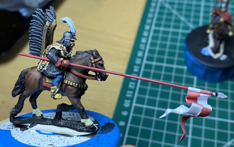 Ready for basing - a hussar mounted on his horse with lance