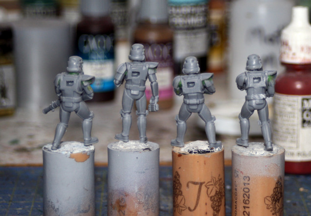 After clean up, I putty-up the models.