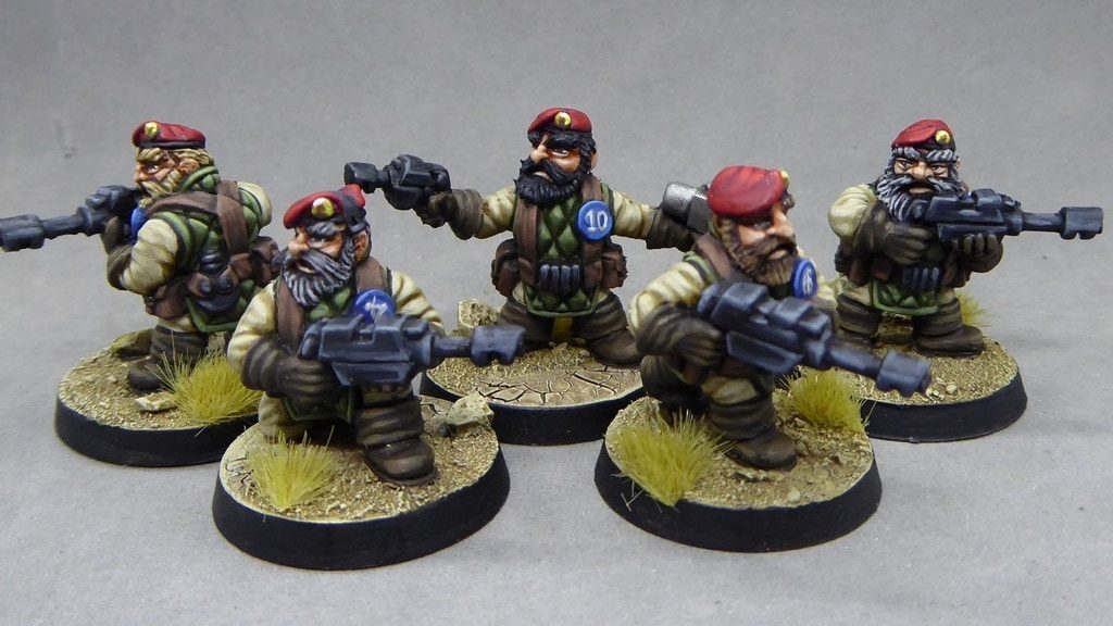 Sci-Fi Dwarves Command Squad - Macrocosm Miniatures