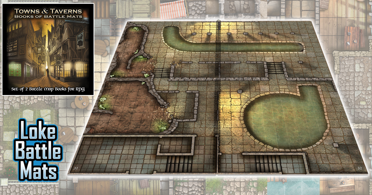 D&D Battlemaps for Towns and Taverns from Loke Battle Mats - GeekDad