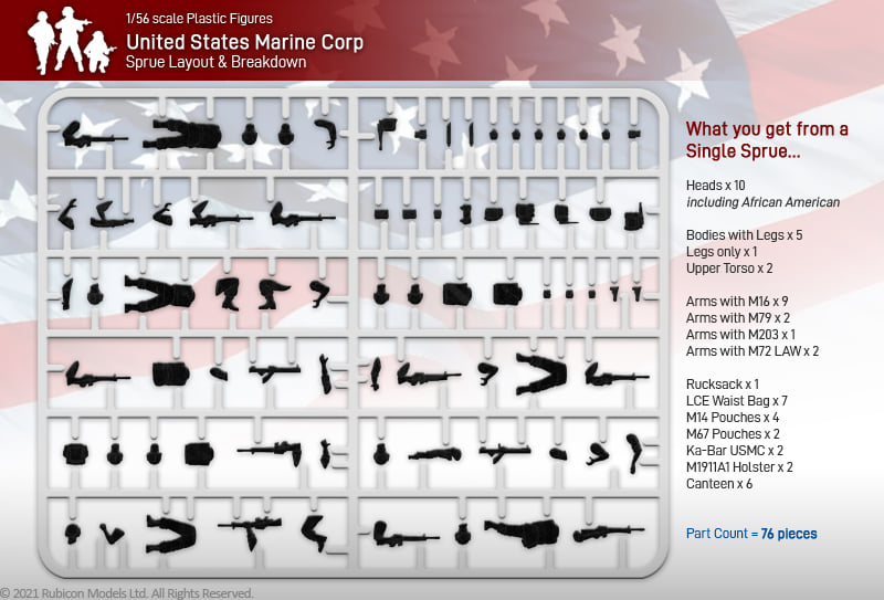 United States Marines Corp Sprue Breakdown - Rubicon Models