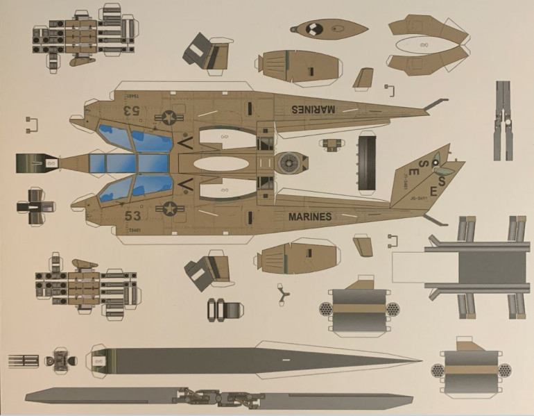 Update in Photoshop to AH-1W, change markings to 1991 US Marine Corps, re-size to fit the intended scale (1:100 will be just short of 6