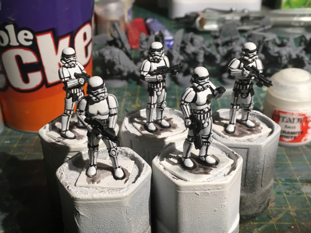 the time consuming part, re-white the armour for a super clean look