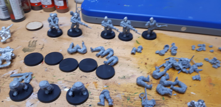 Plastic Cadian's with lots of missing arms used on my squat force so am trying to Bluestuff replacement arms. 