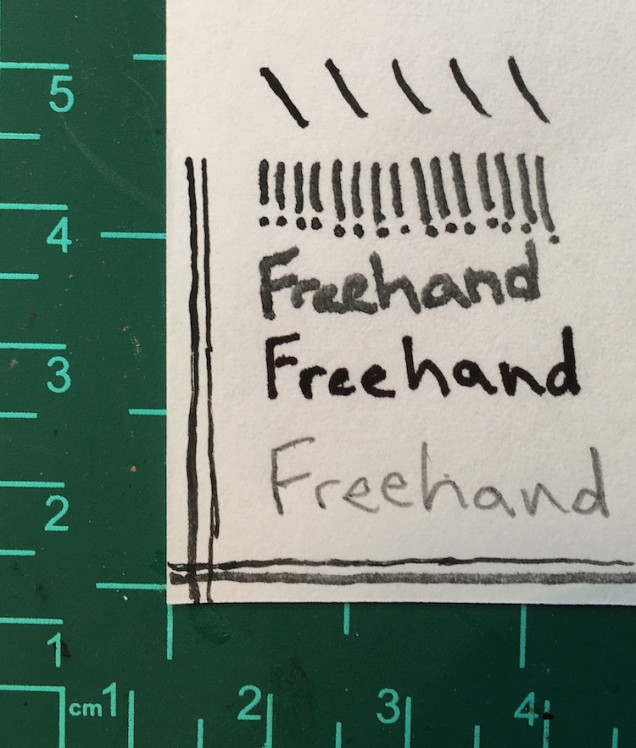 Repeating exclamation points are just parallel lines and dots.