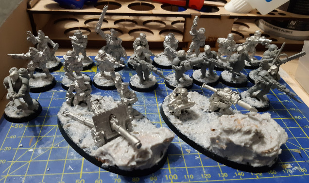 Texture on bases ready for primer