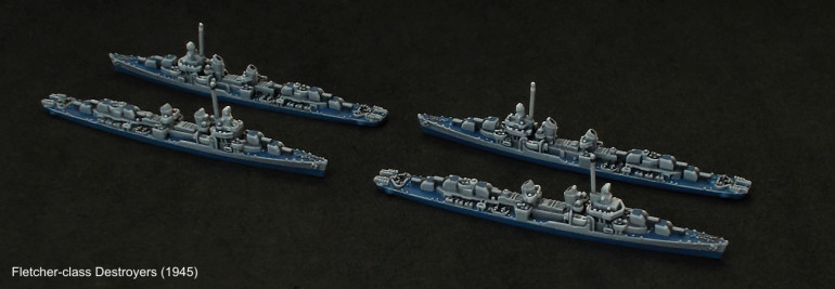 1/1200 WWII USN Destroyer USS Fletcher x 2 3D Printed Grey 