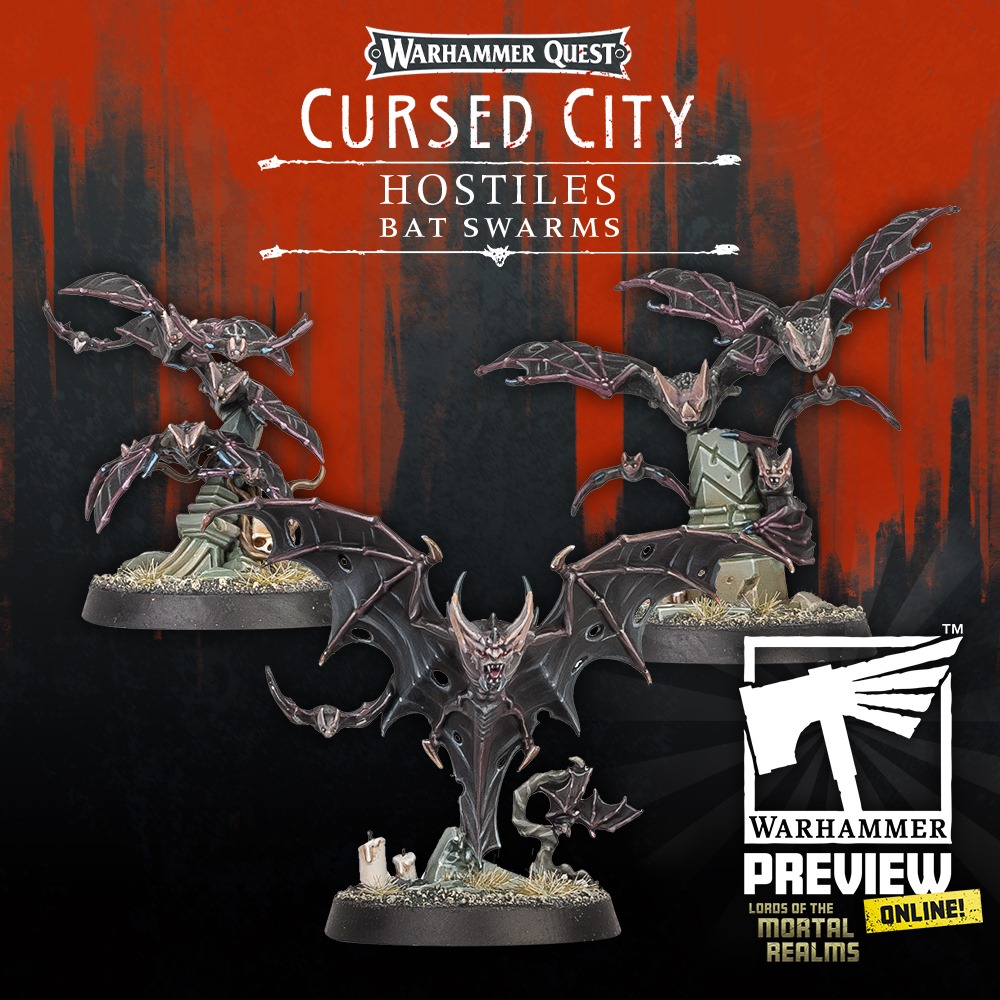 6 Warhammer Quest Cursed City Miniatures Bat Swarms New Fast Dispatch