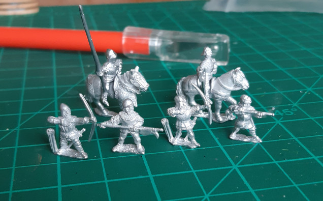 First up is a half a dozen 15mm late medieval models by Essex. Bought as a sample pack to have a look at the range when deciding on an era to collect a while ago, they lost out to Napoleonics, so have languished in a drawer.