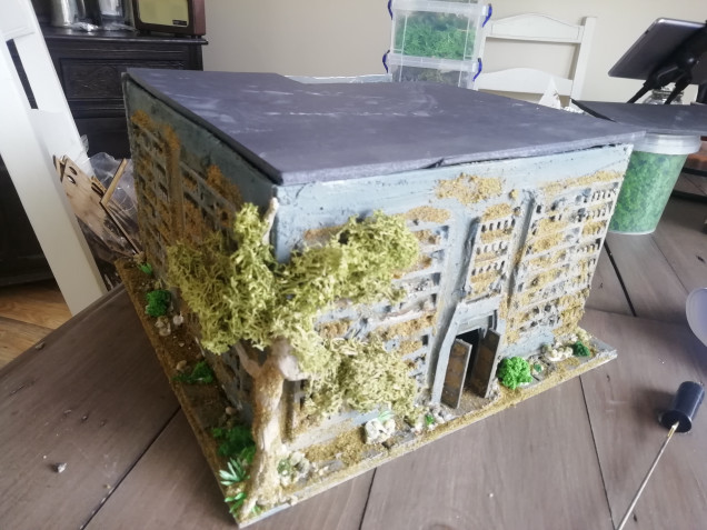 I completely forgot about this project. Been distracted as usual. My temple build continues at last with more rubble and foliage followed by the roof with stairs access