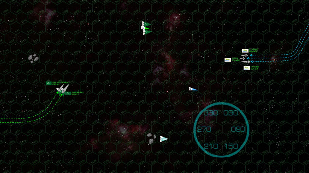 Each turn is a minute, and at the end of Turn 2 the two battlegroups are close enough to actually start landing superficial damage on each other.  The Consortium’s weapons are particularly accurate at this range, thanks to their dizzyingly-advanced sensors and targeting suites.  But all that draws incredible power, reducing the number of caliber of their weapons.  The Arab League’s guns may not be as accurate, but the az-Zawraq carried many more of them.  Meanwhile, Hegemongary launches the  bulk of his aerospace strike group, but the ar-Ra’I’s launch bays are only so big and he can’t quite get everything off at the moment.   Both sides are also carefully guiding their torpedoes to target, keeping them out of range of enemy mass driver defense guns.  In fact, Tuffyears keeps her torpedoes within range of her own mas driver guns, just in case Hegemongary decides to send his fighters after her torpedoes before they can reach his ships. 