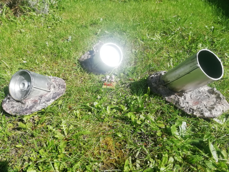 Drying out in the sun. Either that or they've landed in the garden