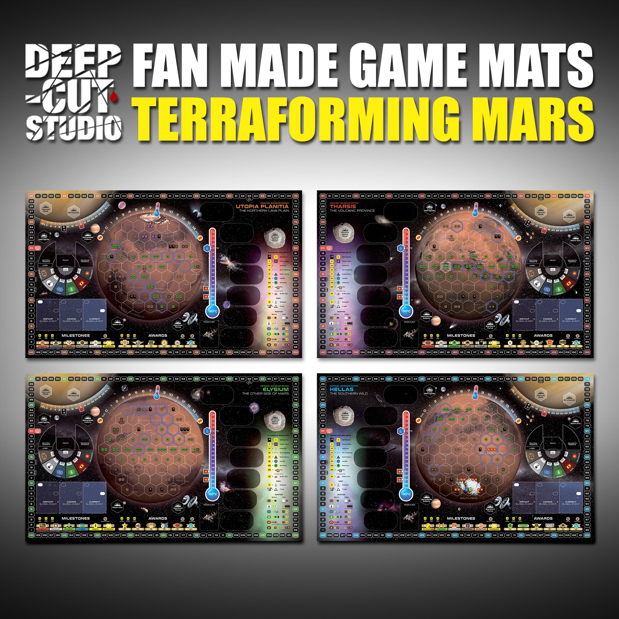 Terraforming Mars Compatible Base Game Board Image for Neoprene Mat 