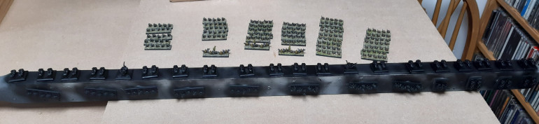 All varnished next batch primed.