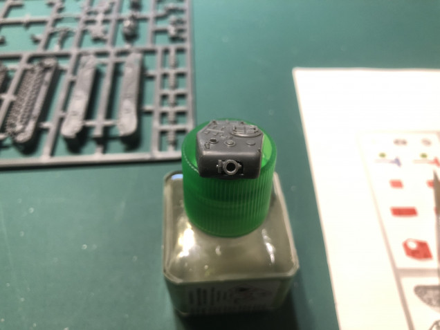 After removing the mould lines and sprue gates with a scalpel I found it very easy to glue together with the Tamiya glue. I drilled out the barrel with a 1.6mm dia bit